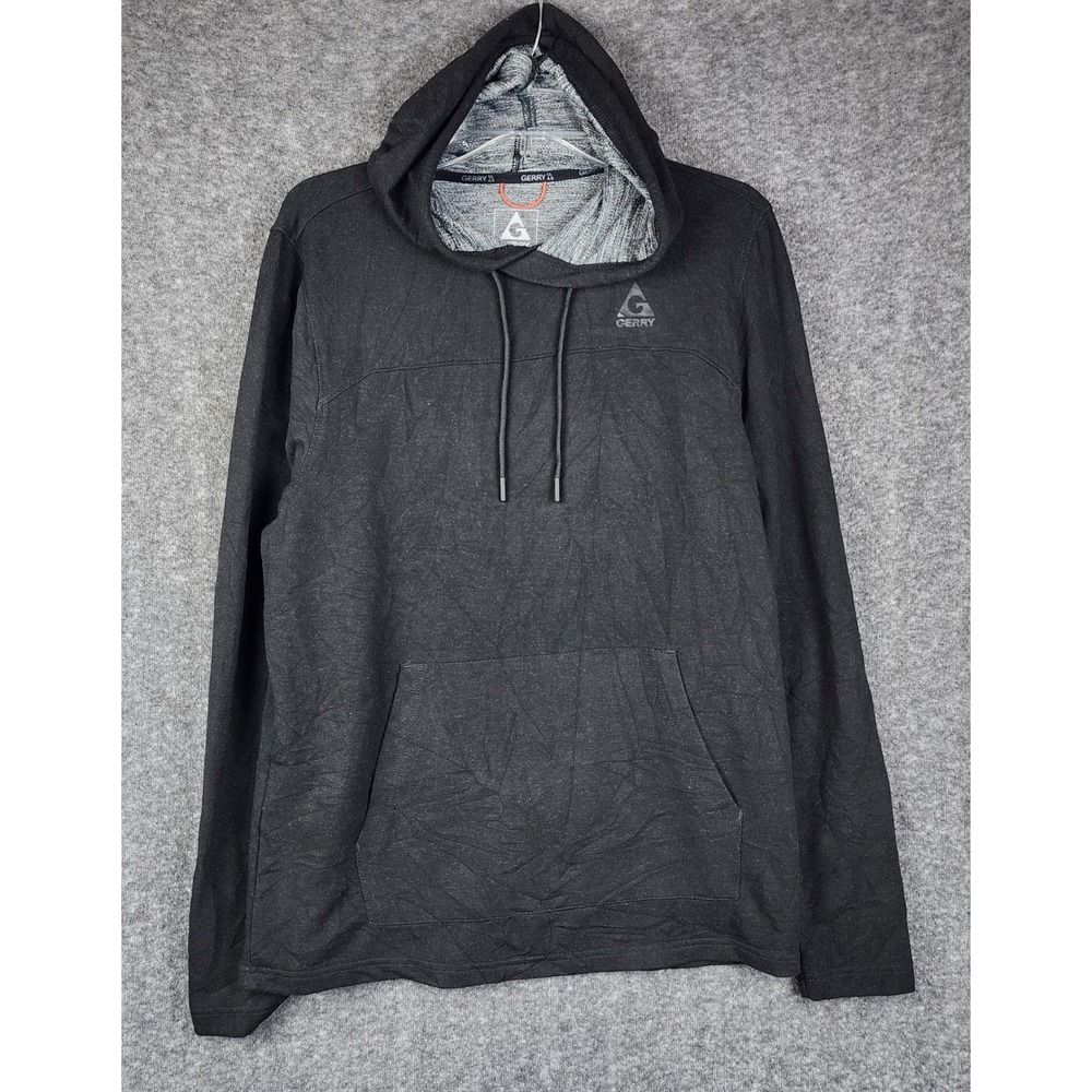 Gerry Hoodie Mens Size M Black Pullover Lightweight Stretch Activewear Hooded